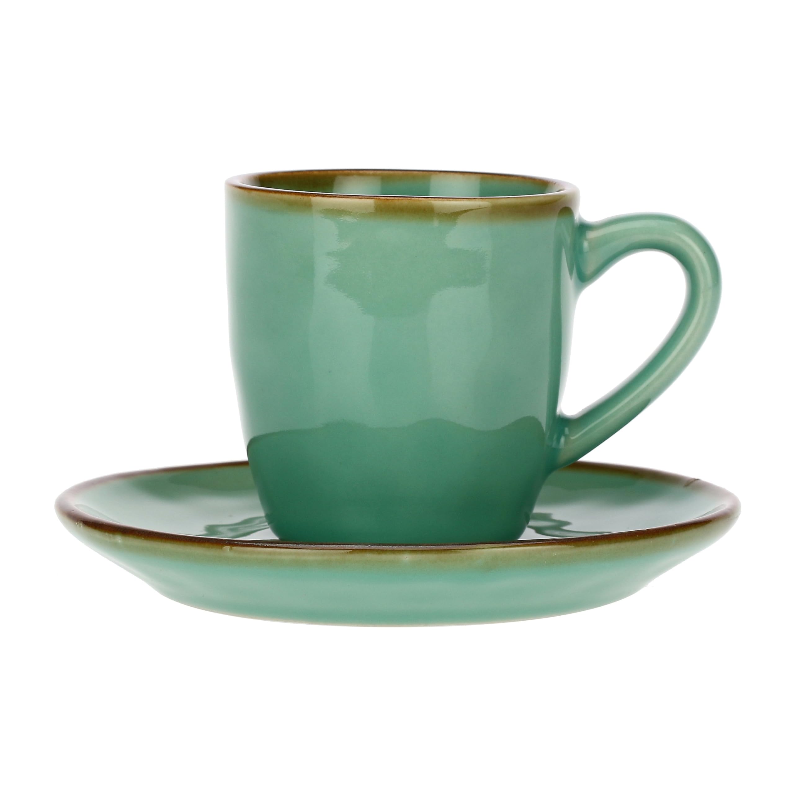 Rose & Tulipani Milano Tiffany Green Nador Concerto (Tiffany Green) Verde Acqua Espresso Cup With Saucer Cap. 90 Cc
