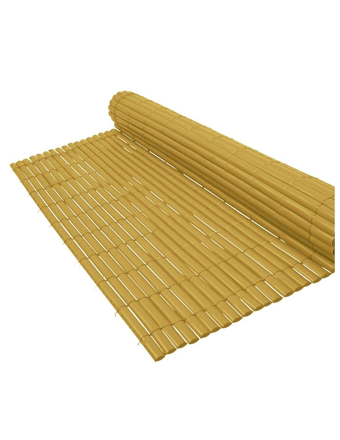 Jardin202 Cañizo PVC Doble Cara 1400gr/m² | Valla ocultación | Resistente a Rayos UV | Bridas Fijación Incluidas | 2x3m (Caña)