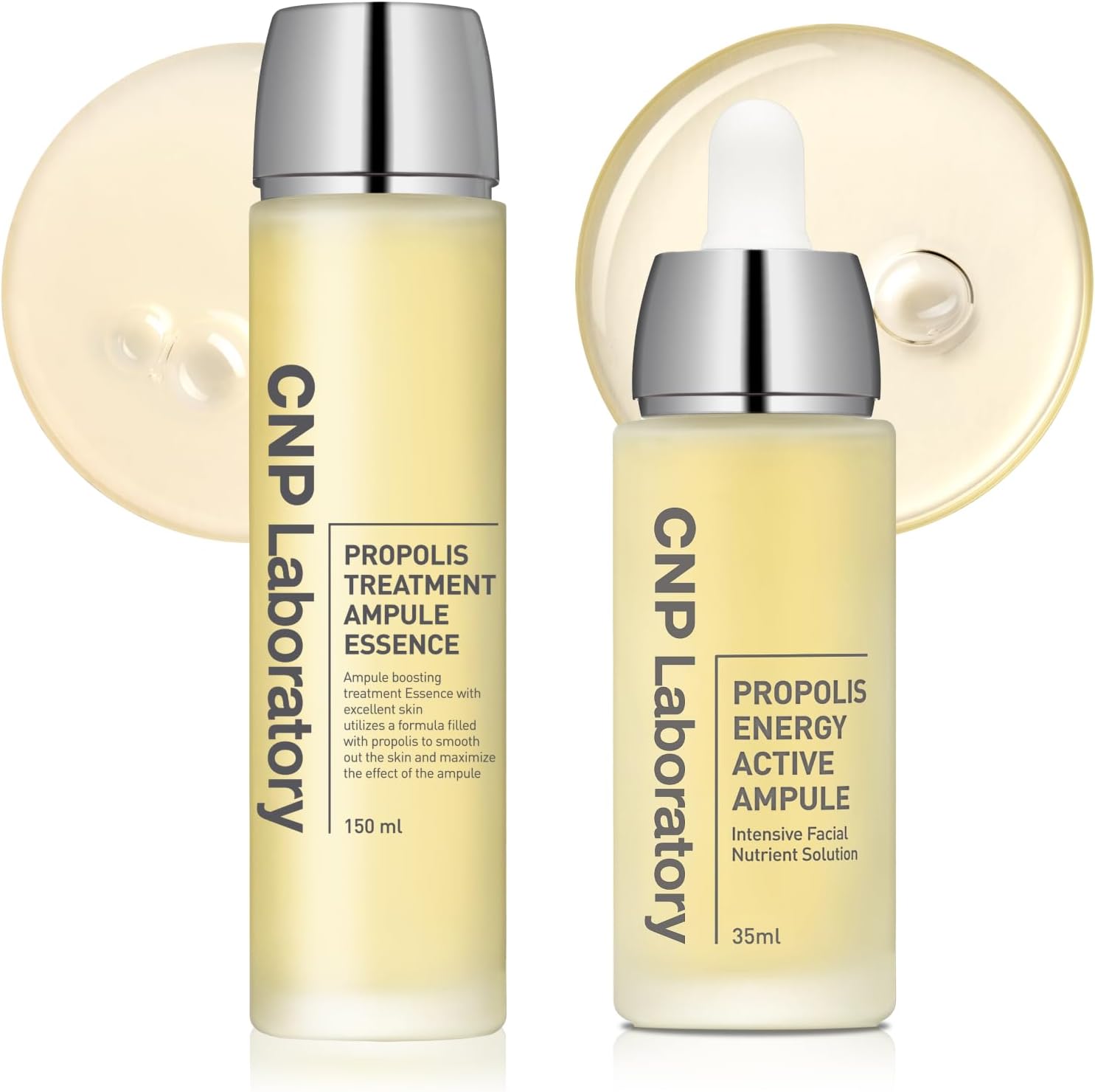 CNP Glow Skin Booster Set - Honey Ceramide Essence + Centella Serum Bundle | Propolis-Infused, Intense Hydration & Calming for Sensitive Skin | Korean Skincare