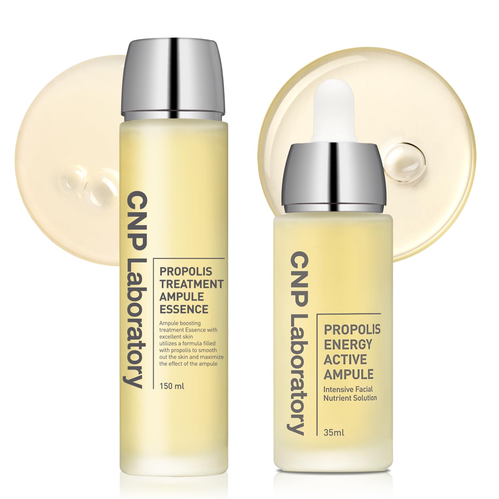 CNP Glow Skin Booster Set - Honey Ceramide Essence + Centella Serum Bundle | Propolis-Infused, Intense Hydration & Calming for Sensitive Skin | Korean Skincare
