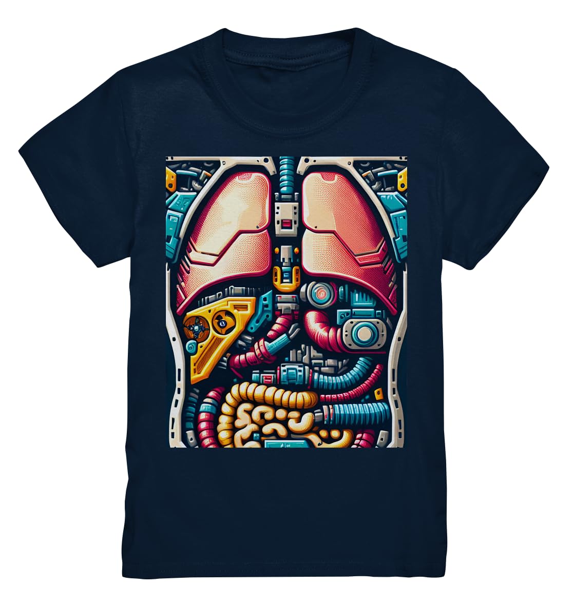 T-shirt anatomie robot bleu marine taille 134 vêtement souple pour enfant - 2