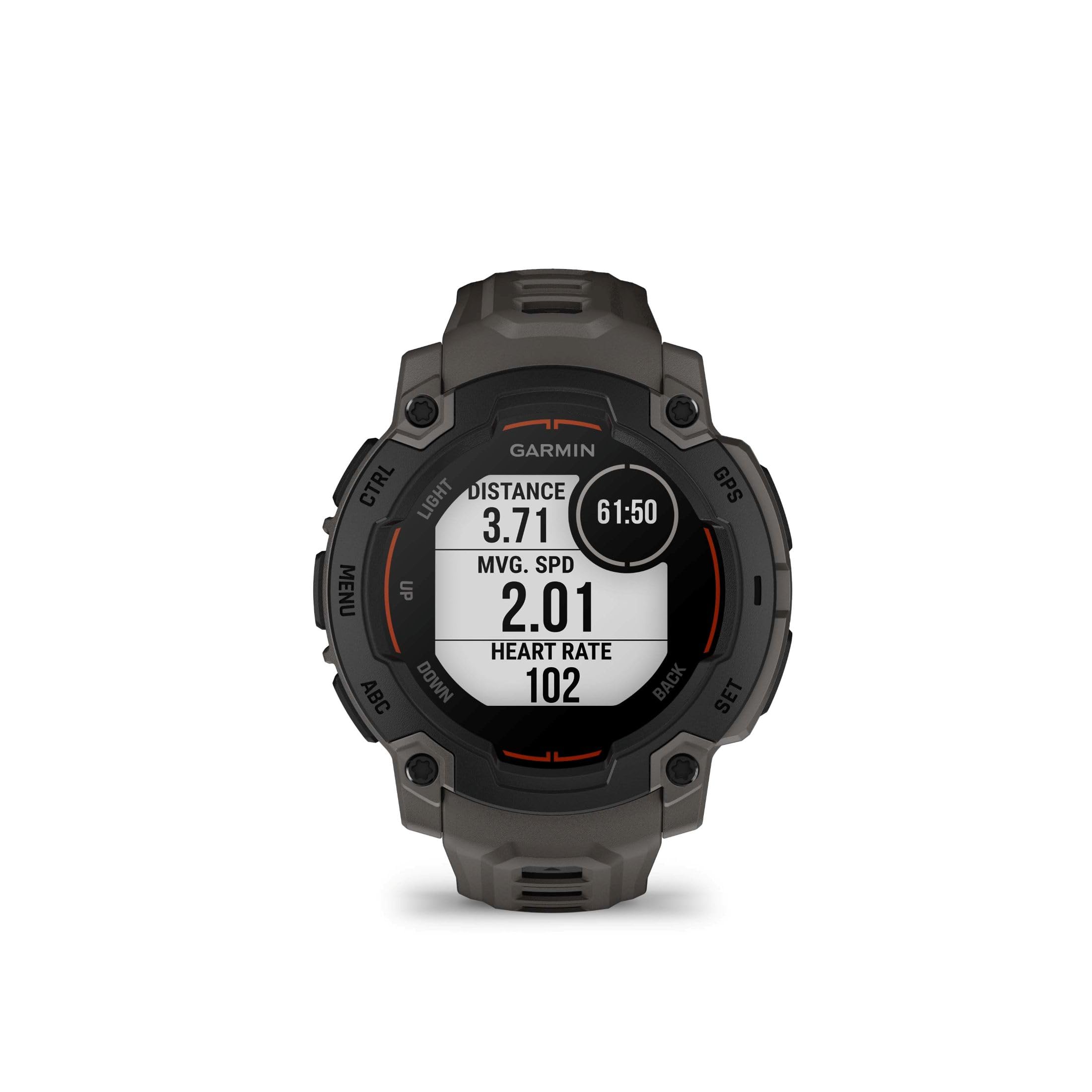 Garmin Instinct E [odnowiony], wytrzymały smartwatch GPS 45 mm z podstawowymi inteligentnymi funkcjami, wbudowane aplikacje sportowe, super wytrzymałe cechy konstrukcyjne, czarna ramka z paskiem