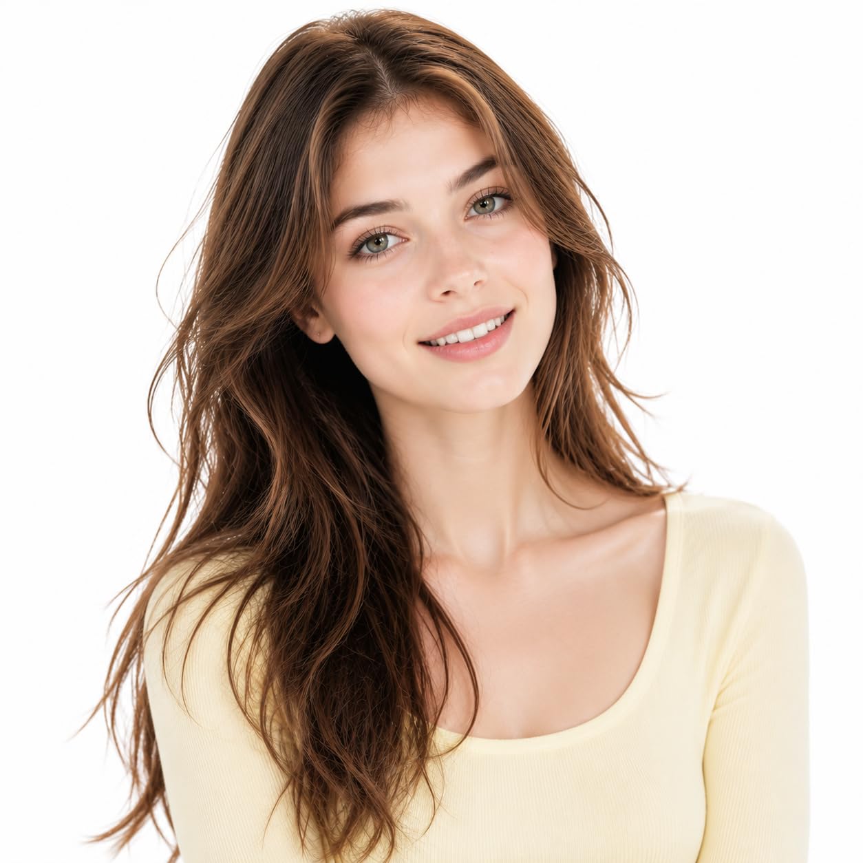 LaaVoo Extension Capelli Veri Biadesivo Naturale Marrone 35cm 40g 20pcs