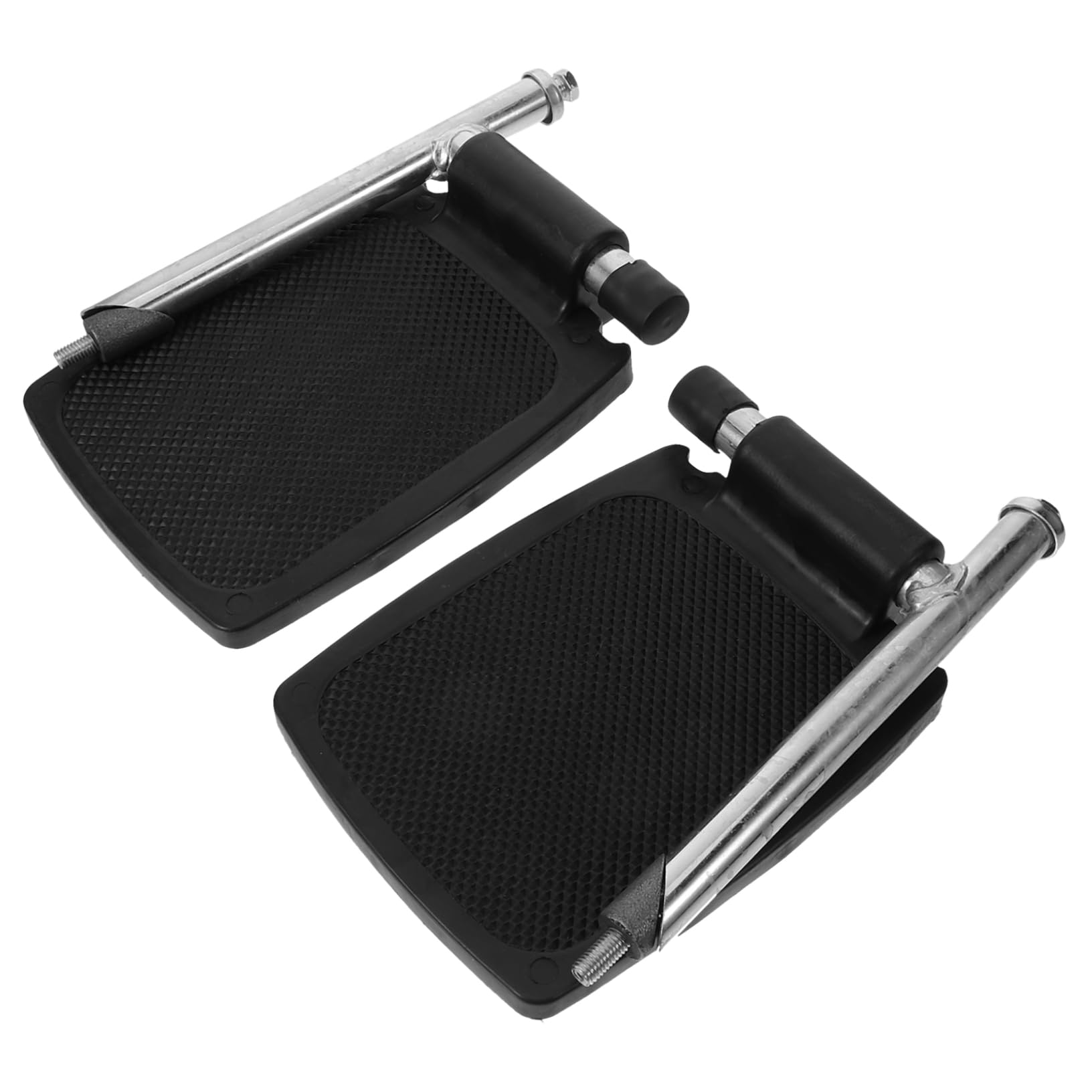 Pedal de Silla de Ruedas Negro de Aleación de Aluminio, Par | Barra de Soporte, Diseño Antideslizante, Adaptación, Accesorio para Reposapiés