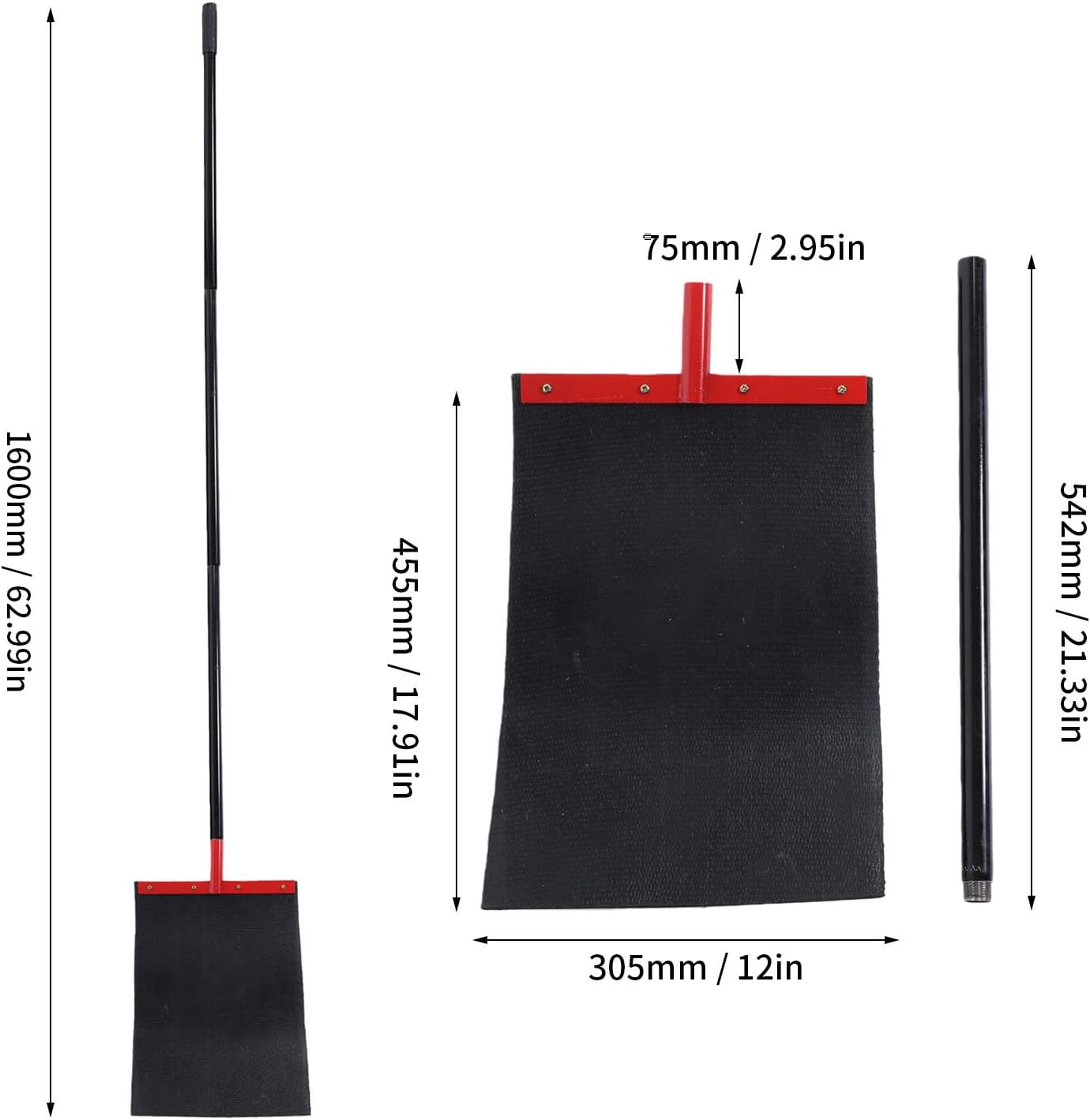 Fafeicy Fire Fighting Broom with 63 Inch Extendable Pole