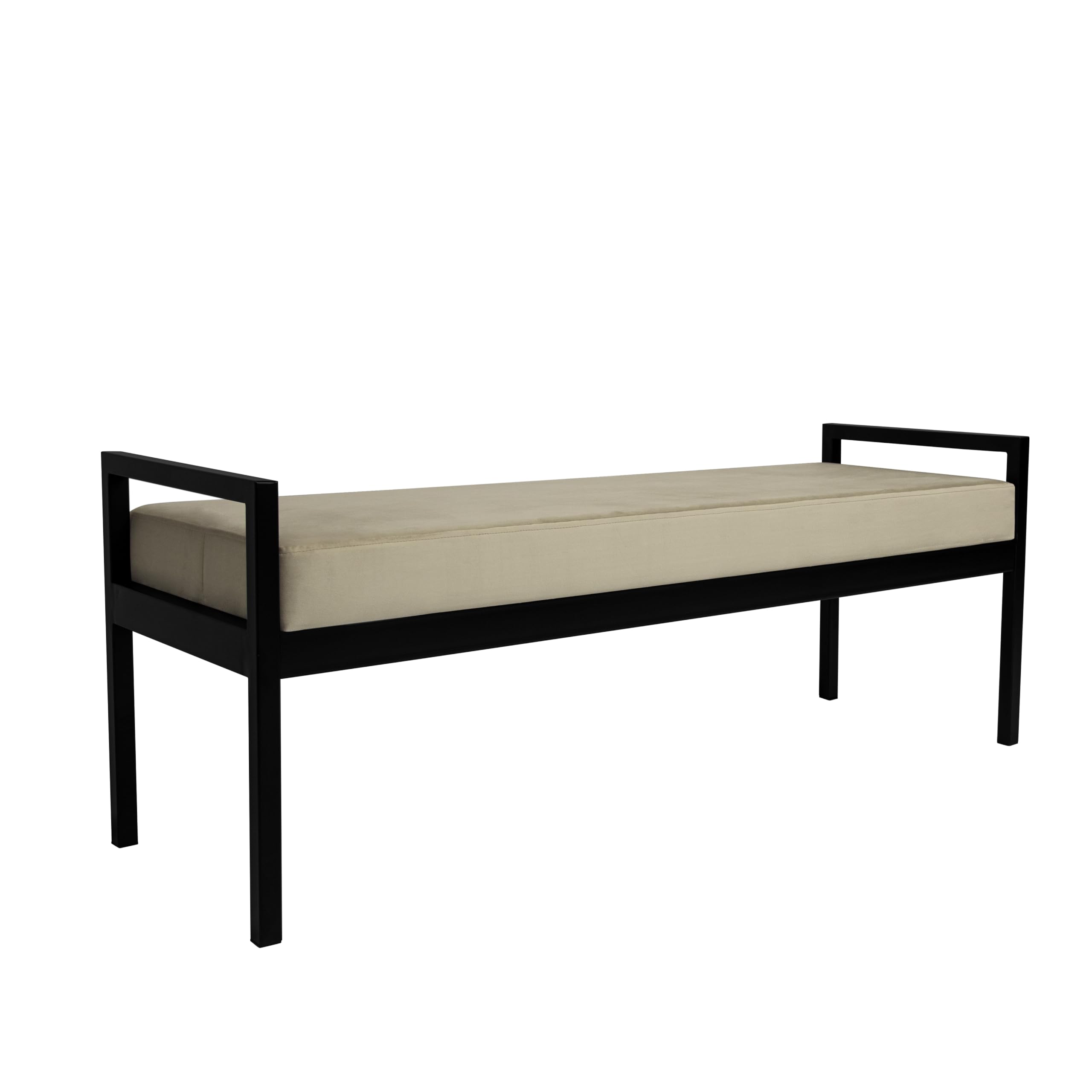 HomePop Modern Velvet Metal Bench| Modern Bench with Metal Leg | Bench for Living Room & Bedroom | Decorative Home Furniture - Fawn Velvet