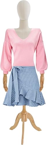 Miniatura 4 de Maniquí de 61 a 78 pulgadas de altura de ajuste de vestido femenino pantalla de modelo Torso Cuerpo trípode Soporte de ropa Forma de ropa Cabeza