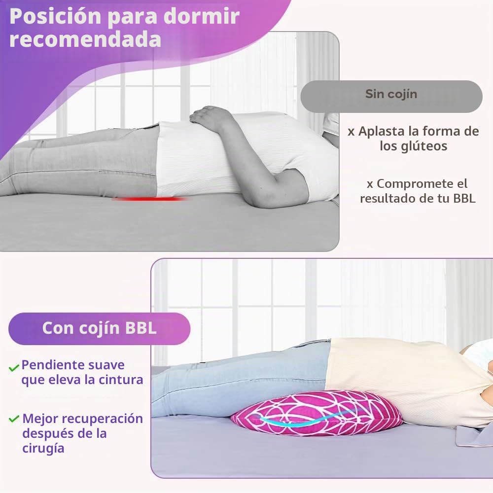 BBL Almohada después de la cirugía para dormir, almohadas de glúteos BBL, silla de cama, levantamiento de glúteos brasileño, recuperación después de la cirugía, sentado, conducir, donut (rosa)