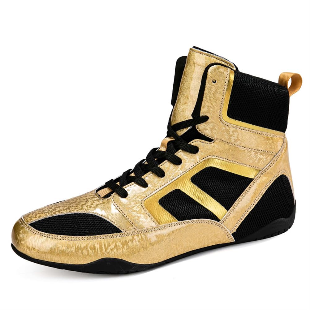 Zapatillas De Boxeo Y Lucha para Hombre, Transpirables, Entrenadores De Boxeo, Unisex, para Adultos, De Artes Marciales, Atléticas, De Fitness Y Culturismo,Amarillo,43 EU