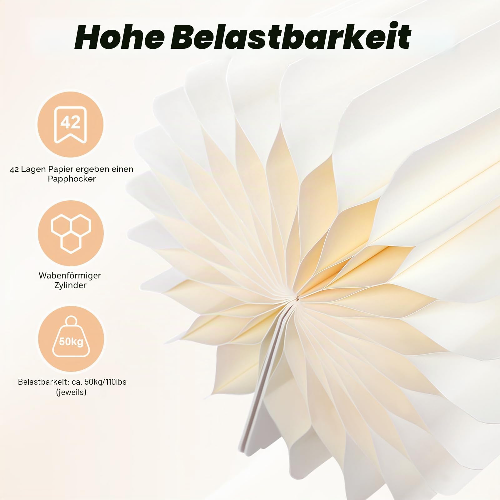 MINRS 5 Stücken Hochzeit Karton Blumensäule Vasen Faltbarer Tafelaufsatz aus Karton, Säulen-Display mit Acryldeckel, Faltbarer Blumenständer Dekosäule für Hochzeit, Party, Garten