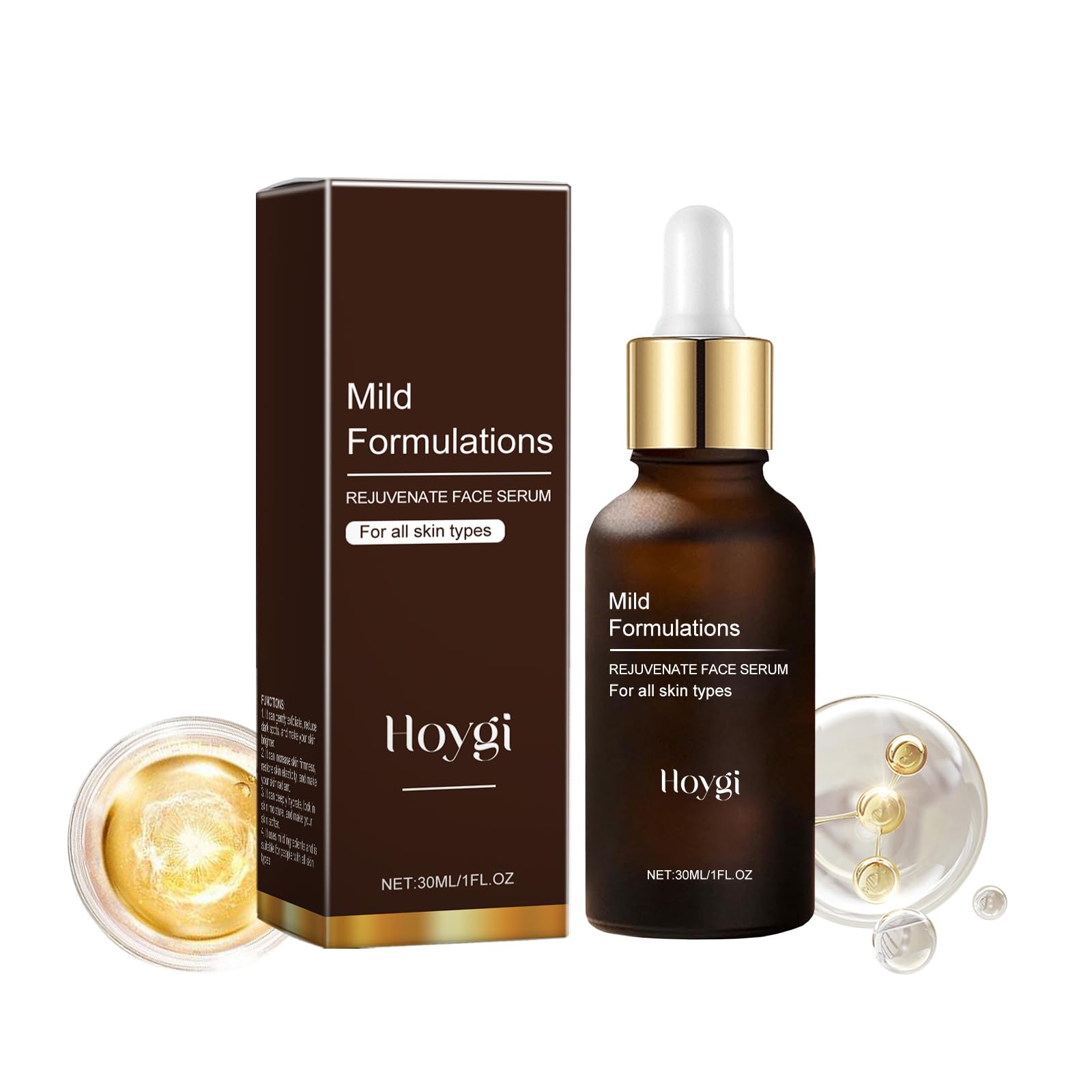 Rejuvenating Face Serum with Collagen and with Glycerin - Hydrating Formula to Help Improve Skin Texture and Elasticity - Gentle Daily Treatment - 1 FL OZ
