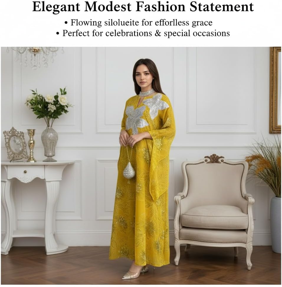 Women's Muslim Abaya Dress - Modest Kaftan Dresses for Women