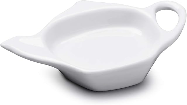WM Bartleet & Sons 1750 T271 Traditional Porcelain Tea Bag Tidy, 12x8cm  White