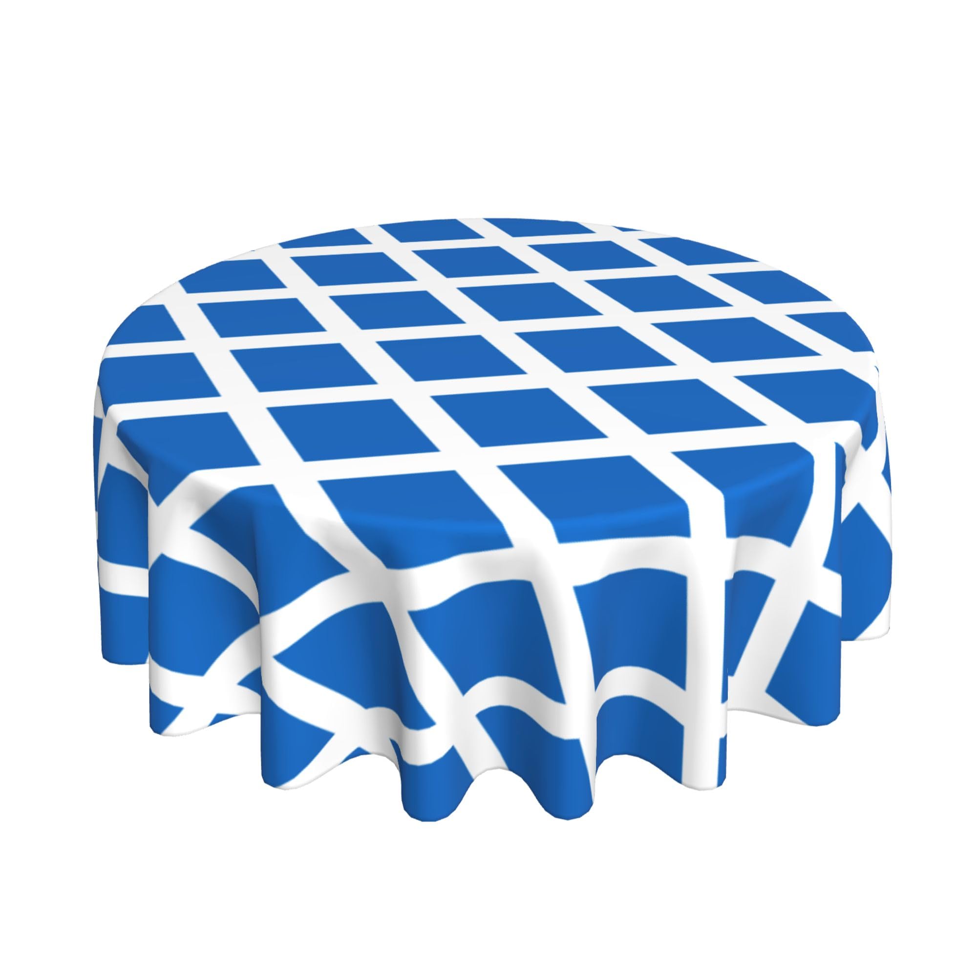 HLBSDM Scottish Flag 60" Restaurant Circle Decor Tablecloth Festive Table Cover Round Art Desk Cloth