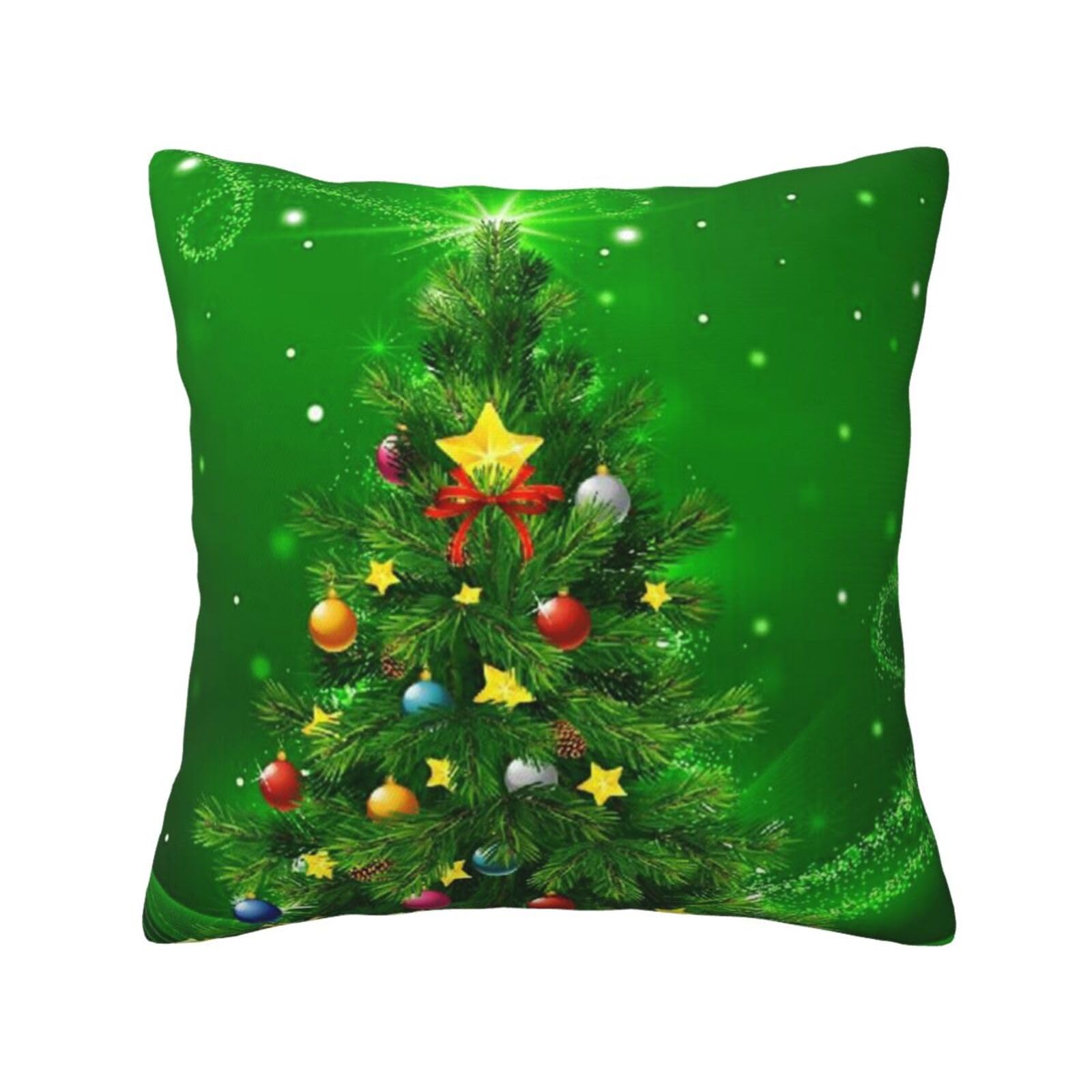 FFSHKOWE christmas trees Decorative Throw Pillow Cover Double-Sided Printed Cushion Cover for Sofa Couch Bed Chair 40 x 40cm