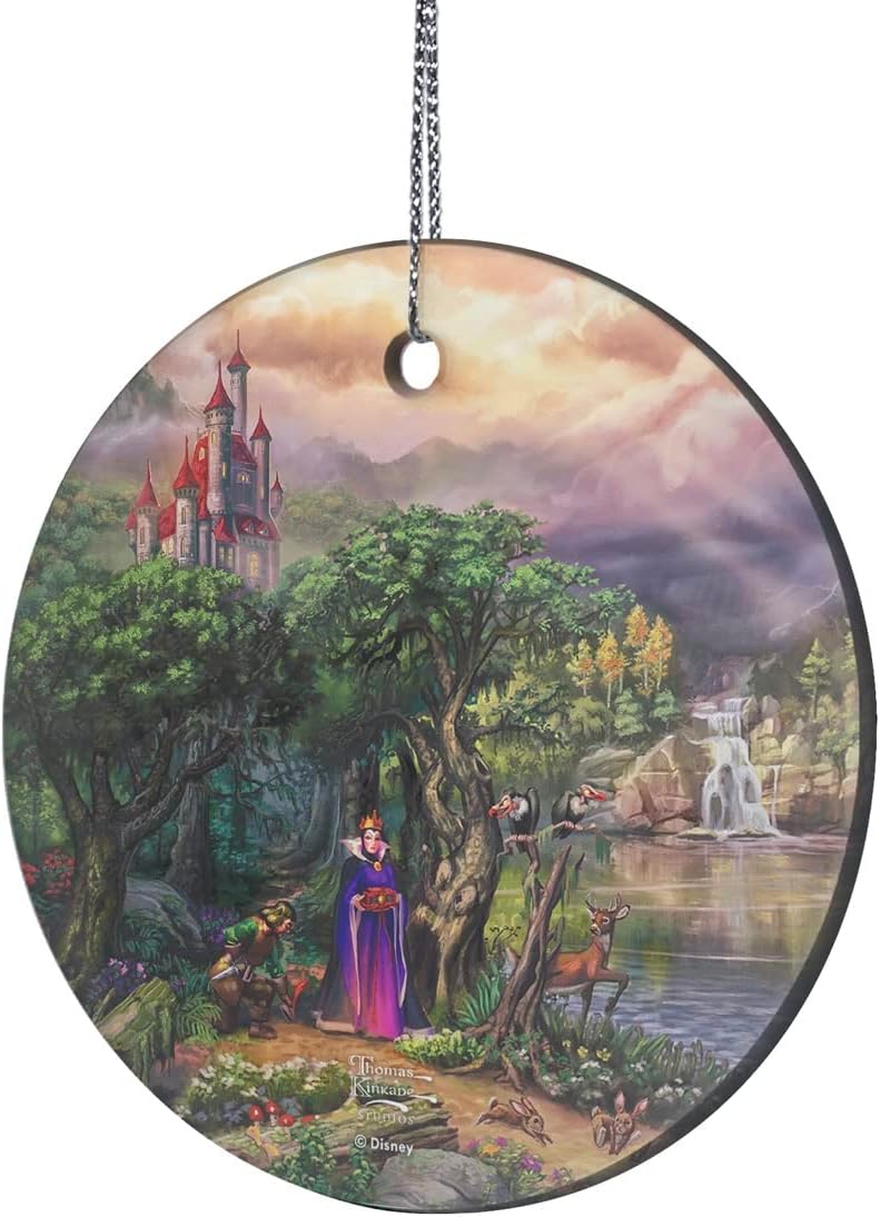 Disney – The Evil Queen – Queen – Thomas Kinkade Studios - 3.5” Starfire Prints Hanging Glass Print Accessory – Officially Licensed Collectible | Complimentary Velveteen Gift Bag SPCIR1298 - Image 2