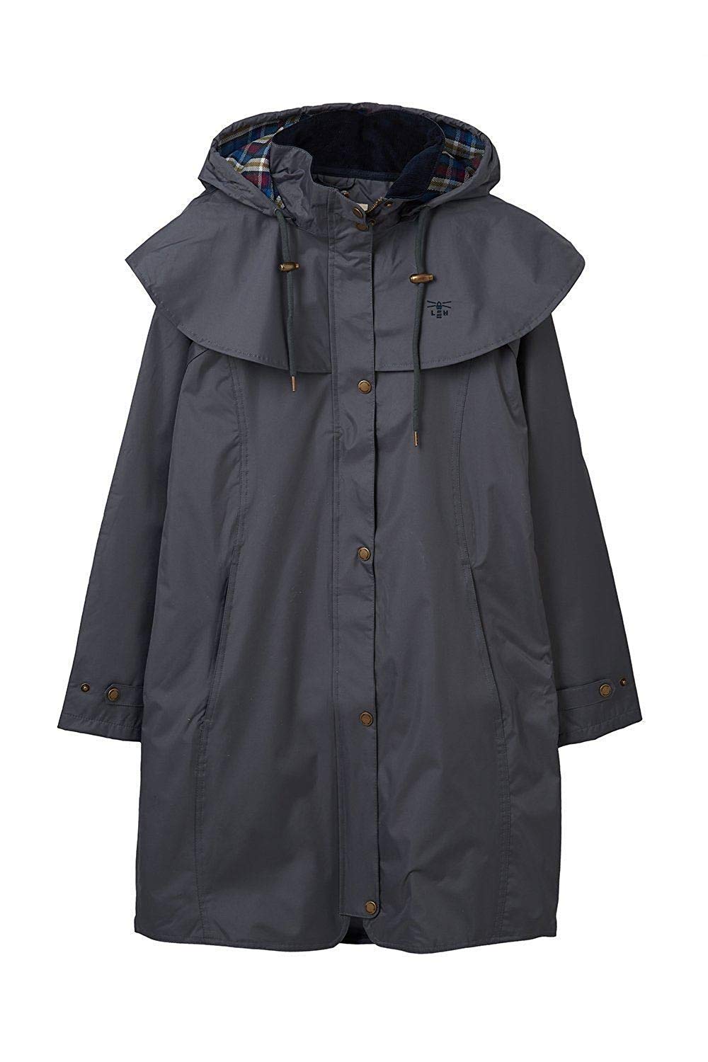 Lighthouse Clothing Women's Grey Outrider 3/4 Length Waterproof Raincoat In | Size: 6
