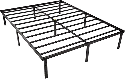 Miniatura 10 de Amazon Basics Armazón de cama resistente de servicio pesado antideslizante con listones de acero, fácil montaje - 18" H, (Full), negro