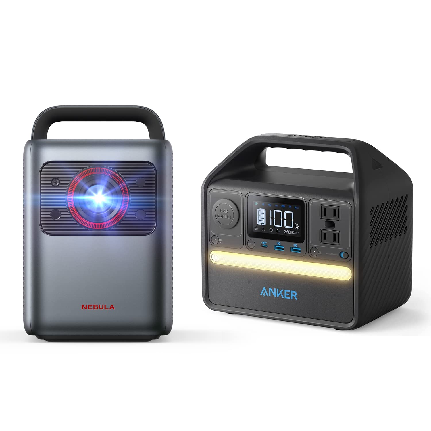 NEBULA Cosmos Laser 4K Projector with Anker 521 Portable Power Station