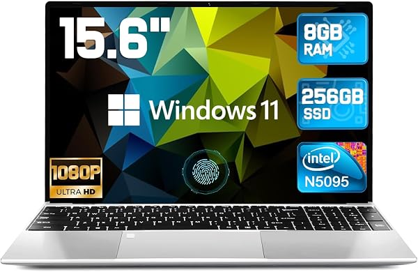 2026 New 15.6'' Laptop Compatible with Windows 11, 8GB RAM 256GB SSD, Quad-Core Processor(2.9GHz), 1080p FHD Display, Backlit Keyboard, USB3.2Gen1, Mini HDMI, WiFi5, Bluetooth5, TF Card Slot, Black - 1