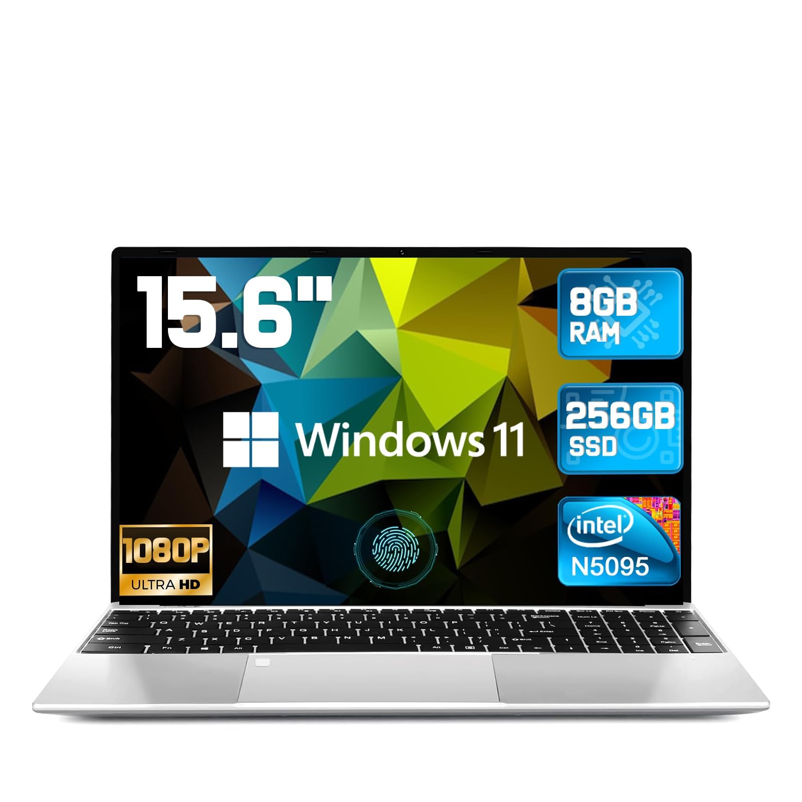 2026 New 15.6'' Laptop Compatible with Windows 11, 8GB RAM 256GB SSD, Quad-Core Processor(2.9GHz), 1080p FHD Display, Backlit Keyboard, USB3.2Gen1, Mini HDMI, WiFi5, Bluetooth5, TF Card Slot, Black