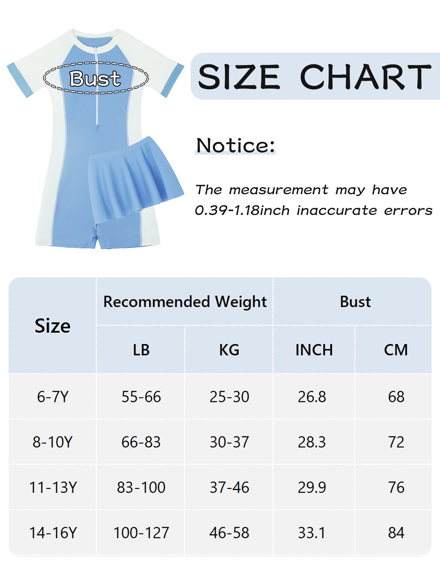 Maeau Costume da bagno per ragazze, costume da bagno uno/due pezzi, a maniche corte, protezione dai raggi UV, costume da bagno per surf, ad asciugatura rapida, costume da bagno per bambine