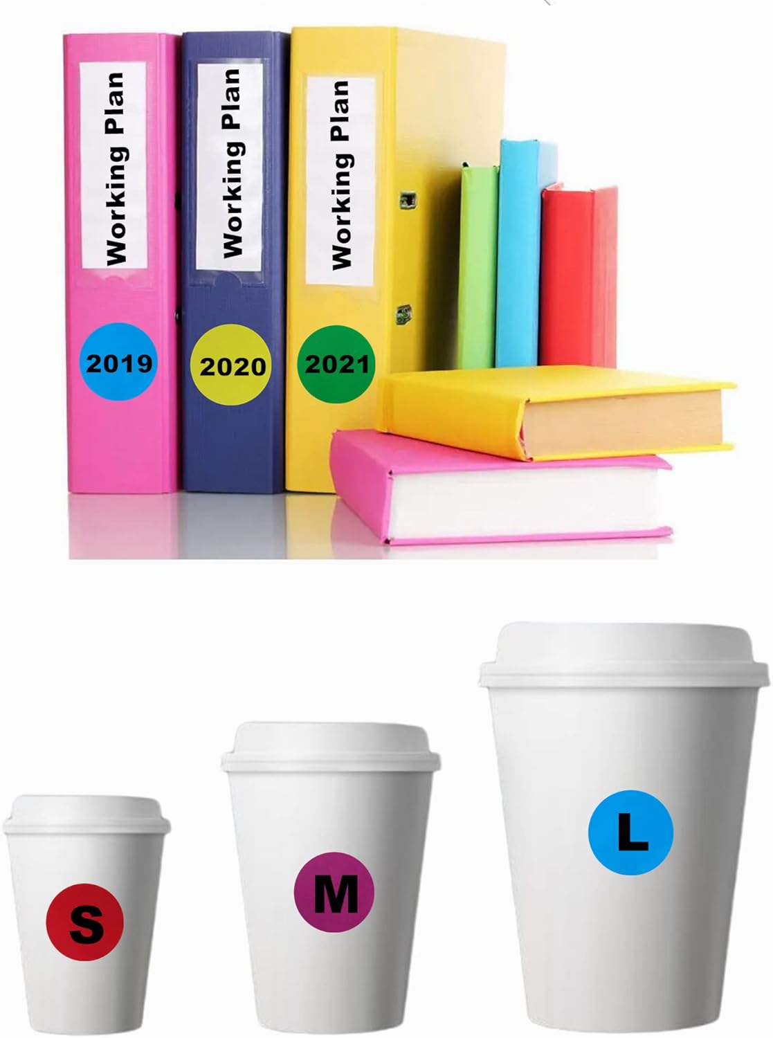 CADEVED 3000 Pieces 1 Inch Color Coding Labels Writable Circle Dot Stickers Color Round Labels for Home Organize, File Classification, Inventory (6 Mixed Colors Set 1) : Office Products