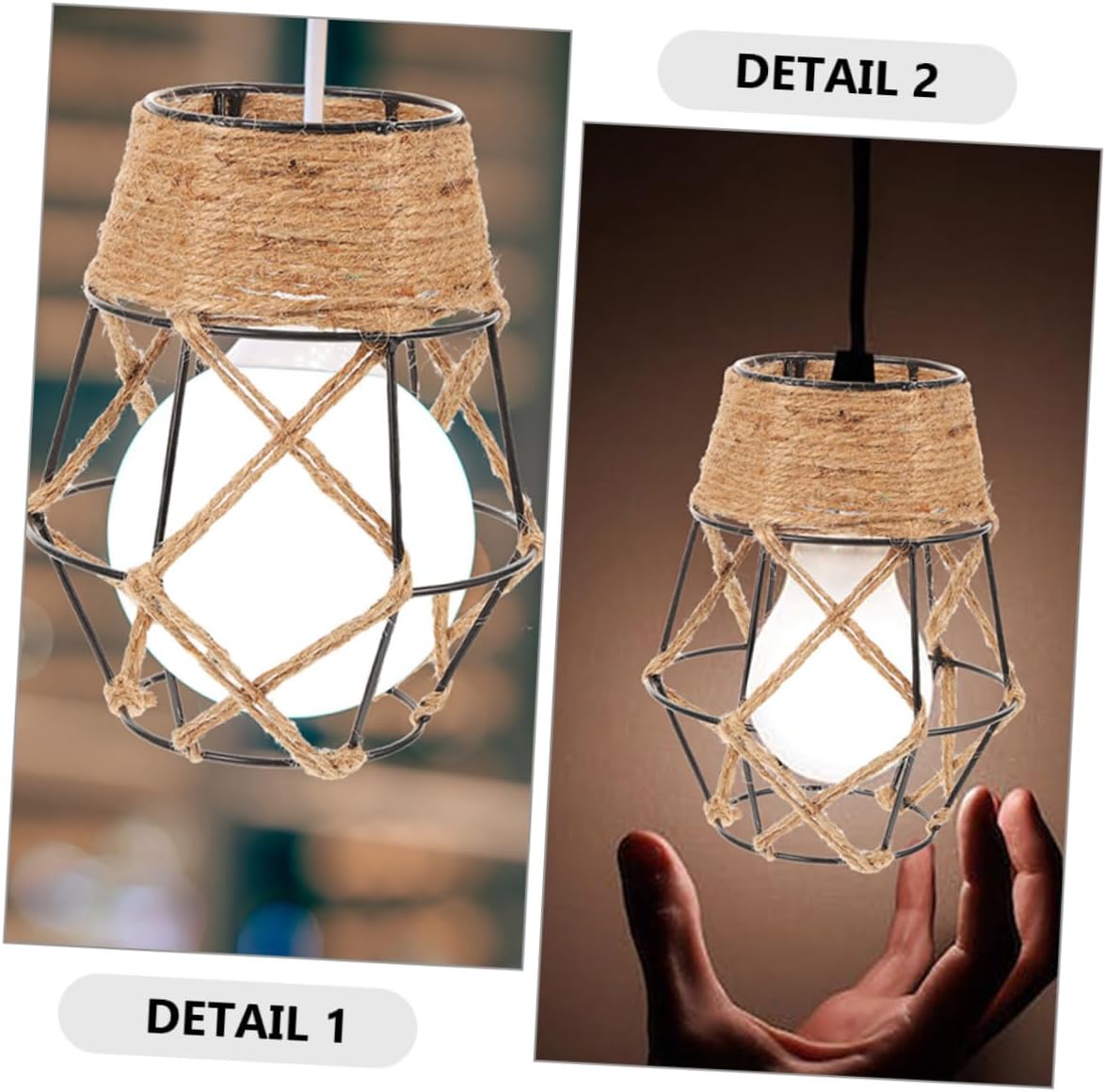 jojofuny 2pcs Boho Ceiling Decor Pendant Lamp Shade Retro Lampshade Hanging Lamp