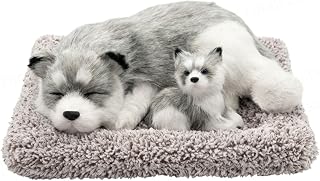 FunBlast Sleeping Cute Dog with Puppy – Realistic Soft & Lifelike Pet Puppy with Bed for Car Dashboard and Home Décor, Sle Price In India