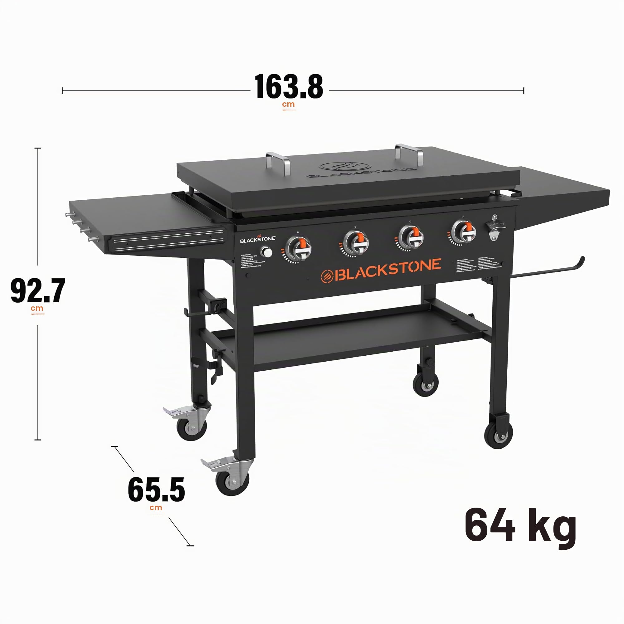 Plancha con tapa 4 quemadores Griddle
