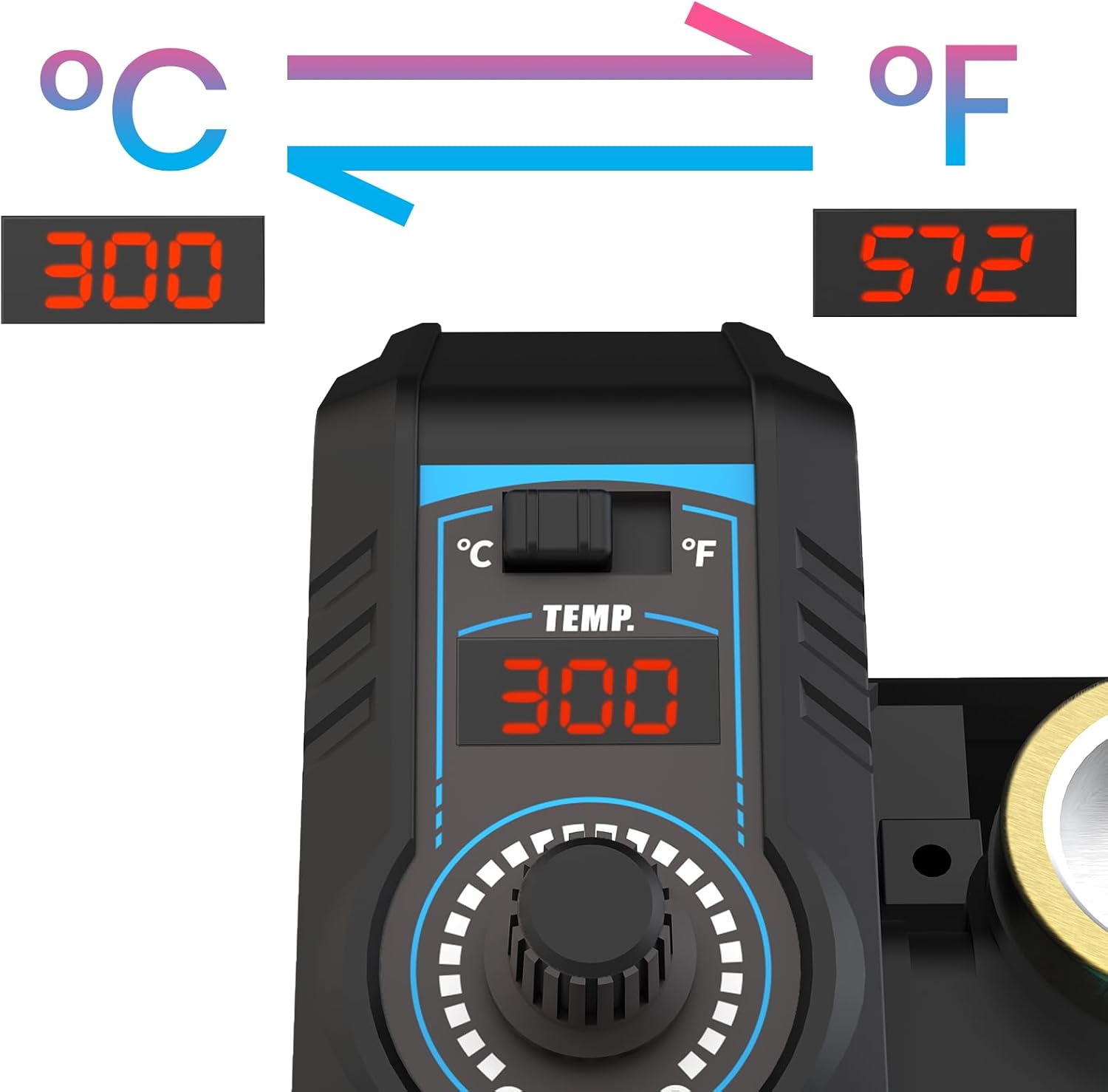 926LED V1 110W High-Power Soldering Station Iron Kit in Black with Temperature Control includes Lead-Free Solder, 6 Soldering Tips, ESD-Safe Tweezers, Solder Wire Dispenser, Tip Cleaner