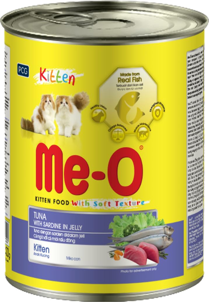 Me-O Kitten Wet Cat Food Tuna with Chunky Sardine in Jelly | DHA | Bone & Brain Growth | Kitten | 400g-image-17