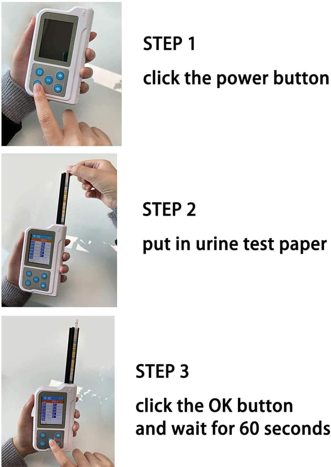 Analizzatore Digitale Delle Urine, Strisce Reattive Per L'analisi Delle Urine a Uso Domestico, 11 Parametri Per L'analisi Routine Delle Urine Con Cartine Per Il Test Del PH, Display LCD Da 2,4 Pollici