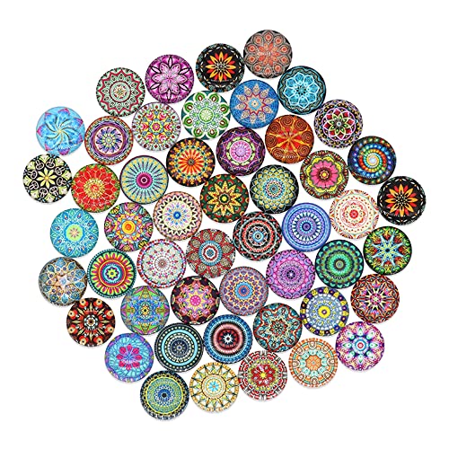 100 Stück Gemischte Farbe Glassteine Kuppel Muggelsteine Bunt Cabochons 12...