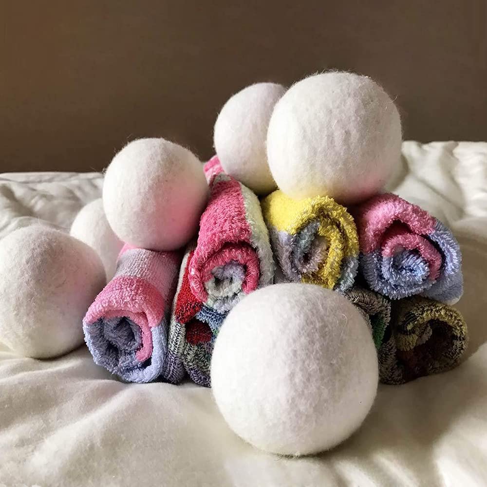 Wool Dryer Balls, Premium Reusable Natural Fabric Softener Ball, Made