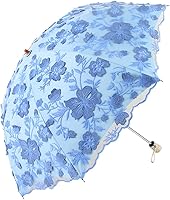 Vista 132 de Honeystore Sombrilla bordada con flor 3D plegable UV con encaje clásico