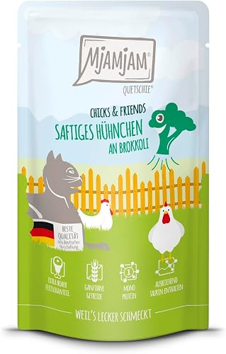 MjAMjAM - Premium Nassfutter für Katzen - Quetschie - Chicks & Friends saftiges 