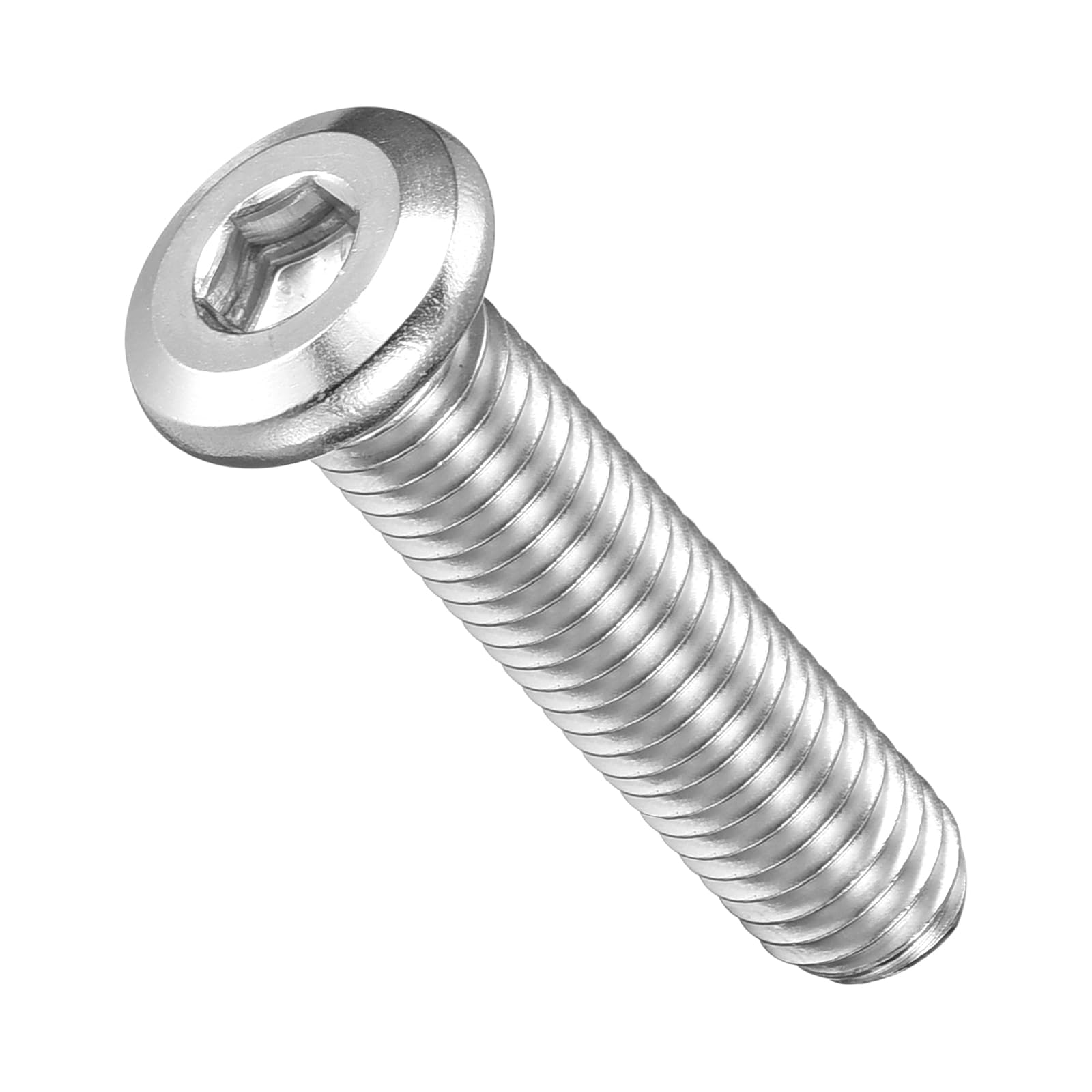 METALLIXITY Flat Head Hex Socket Cap Screws Bolts(M8-1.25x35) 10Pcs, 304 Stainless Steel Hex Socket Furniture Bolts Screws