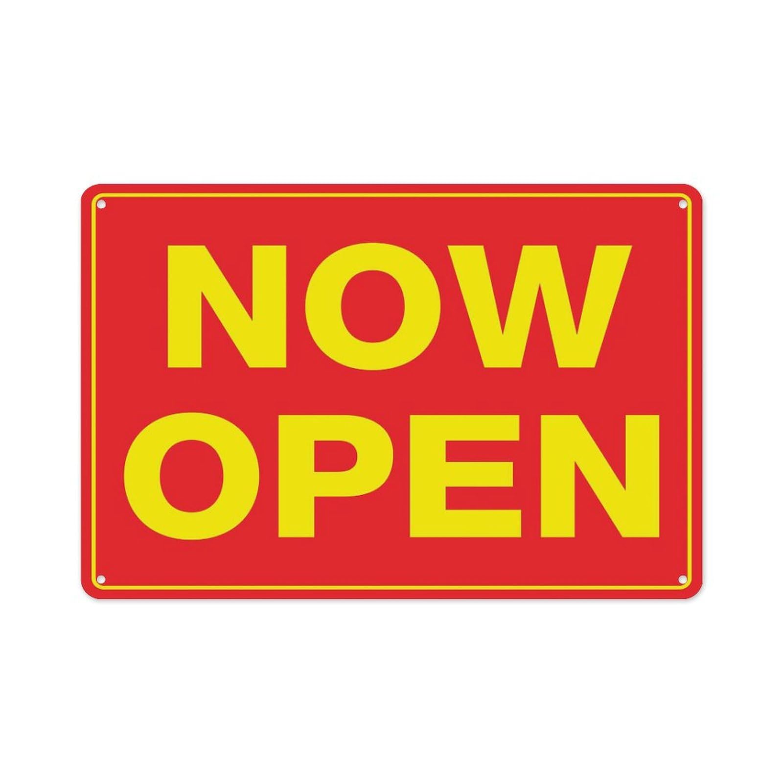 Peiyeety A02 Now Open Sign Aluminum Tin Warning Signs For Home Outdoor Garden 12X16 Inches