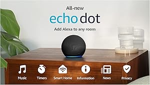 Amazon Echo Dot (newest model) - Vibrant sounding speaker with Alexa+ Early Access, Great for bedrooms, dining rooms and offices, Charcoal