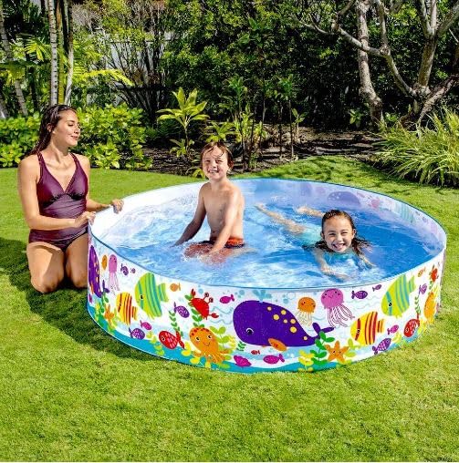 Image of Snapset Bath tub of Without air for Kids /Babies Bathing & Fun at Beach,Home Indoor & Outdoor in Vacation with Easy Setup for Swimming Pool Experience and Enjoyment (6 feet X 13 inches)