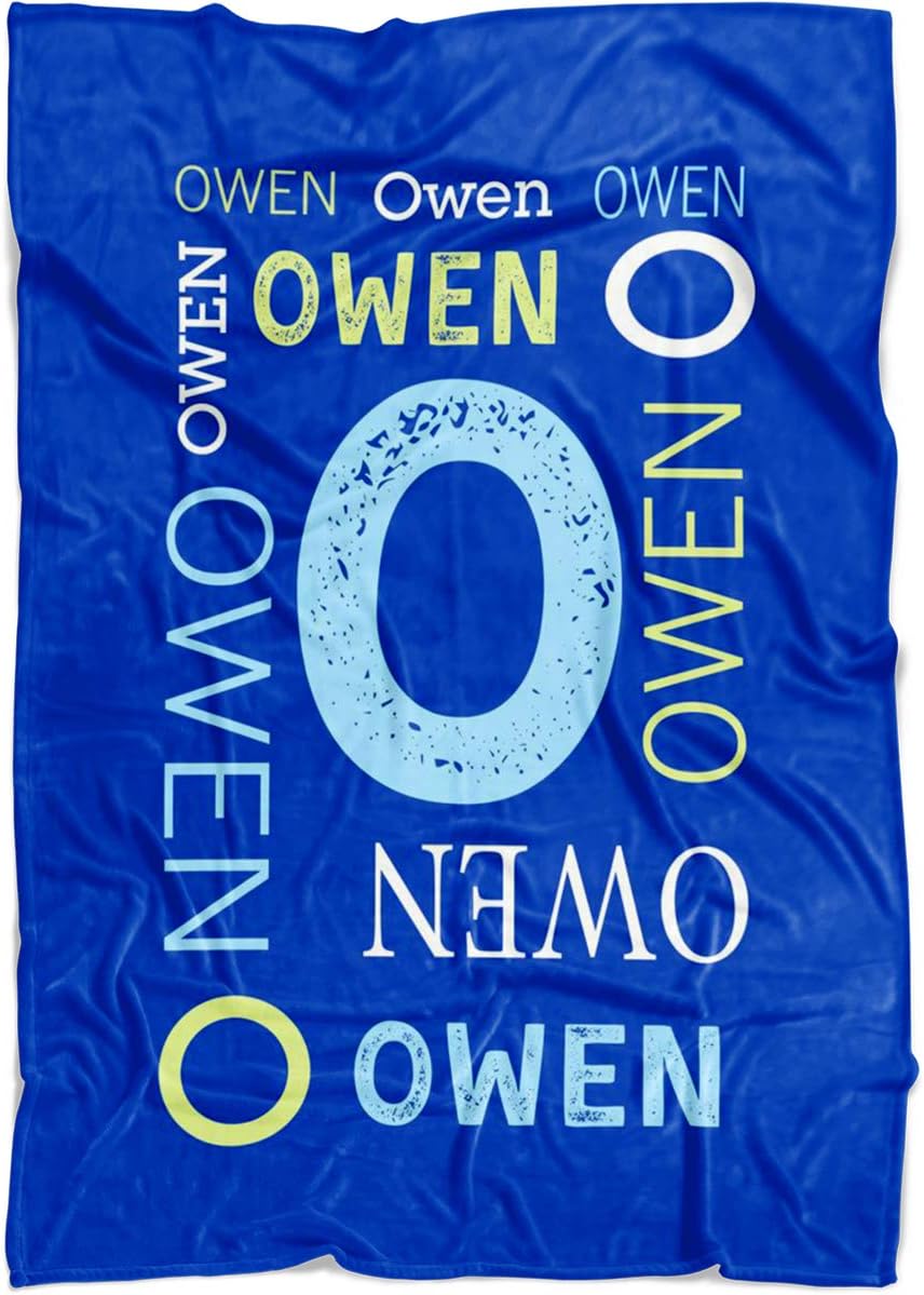 Personalized Name Blanket for Baby Boy Girl Kids and Adults. Custom Name Blanket from Your Name. Repeating Name Customized Fleece Throw. Gift for Birthday, New Dad Mom (Fleece Baby 30"x40", Blue)