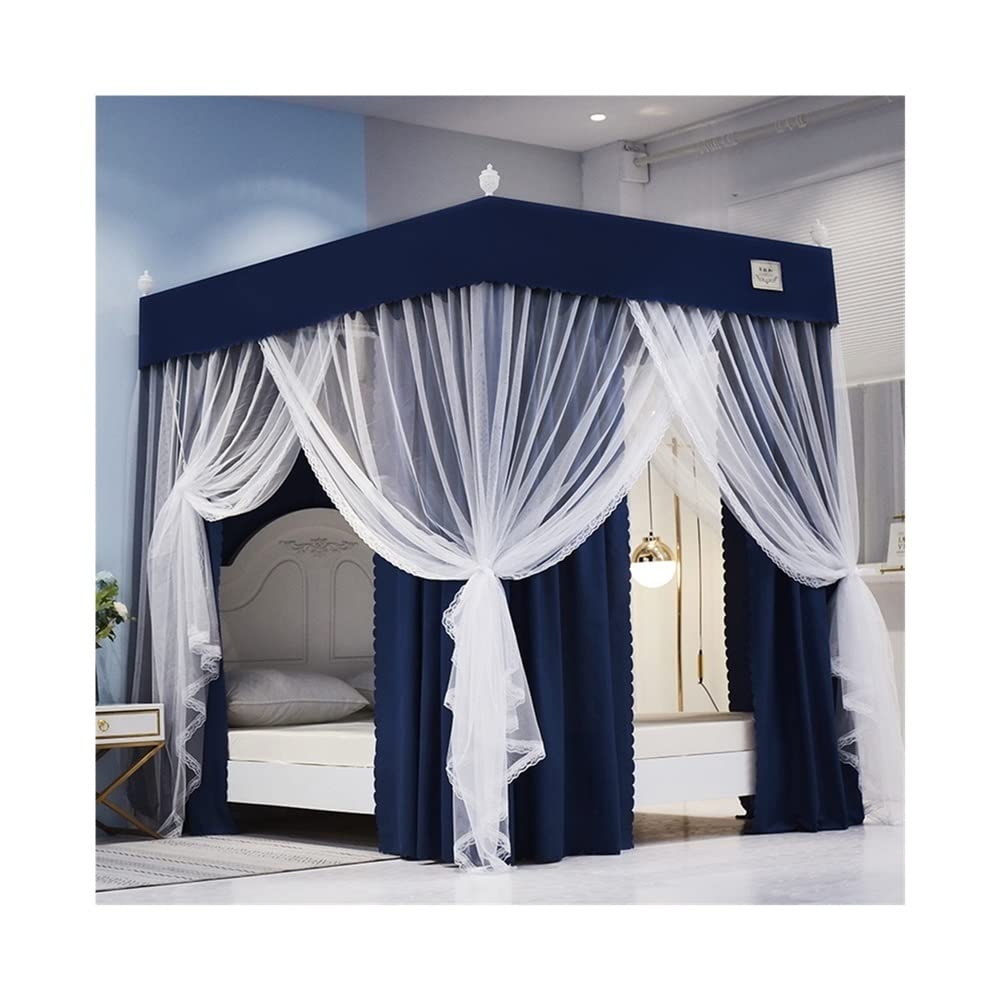 Cortina para cama de 1,2 m con dosel de cama opaco y mosquitera decorativa estilo 7