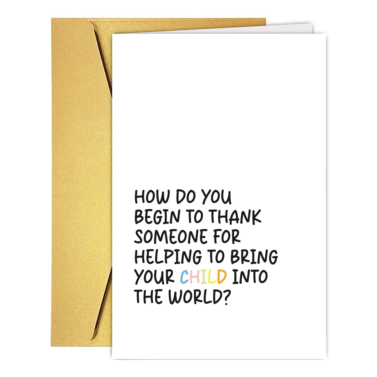 RUALOVE Funny Thank You Card for Labor and Delivery Nurse, Nurse Day Gift for Her, Thank You for Doula Midwife Card, Appreciation Gift for Delivery Nurse