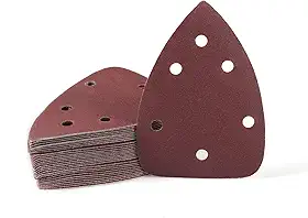 30 peças lixadeira com detalhes de mouse, 6 furos, lixa de detalhe de gancho e laço de gramatura 180, para polimento de moagem de madeira de metal