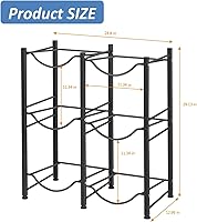 Vista 2 de LIANTRAL Soporte para botellas de agua de 5 galones, 3 niveles, color negro, de doble fila, resistente, para jarra, estante de agua con 6 ranuras