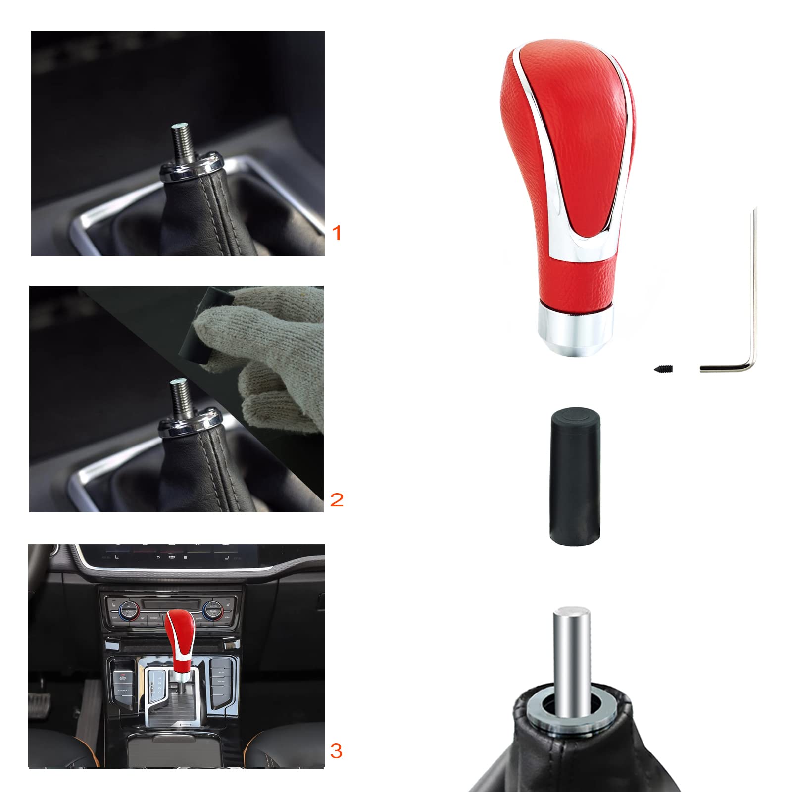 Type R Stick Shift Snapklik.com : Leather Gear Stick Shift Knob, Type R Shifting Lever ...