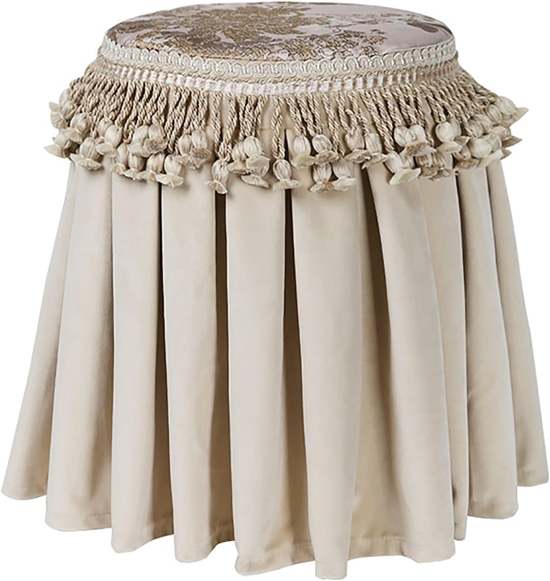 Tabouret repose-pieds rond bohème rustique 15x11x11 pour assise et décoration