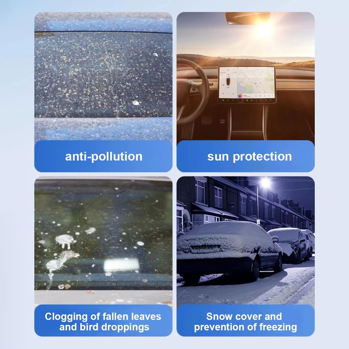 Voorruitafdekking voor AAA, Anti Vries Deken Auto Voorruitafdekking Winter Voorruitafdekking Auto Winter Anti Sneeuw Vorst Ijs Warmte,M