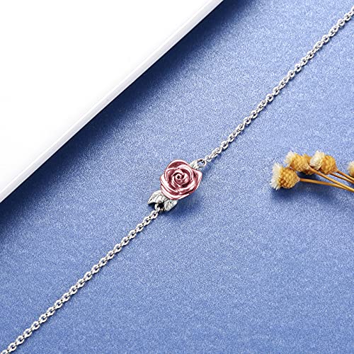 Rose Cremation Urn Jewelry for Ashes - 925 Sterling Silver Memorial Keepsake Ring Bracelet Necklace Gift for Women, Bereavement Gift for A Loss Of the Loved One4